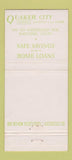 Matchbook Cover - Quaker City Savings and Loan Whittier CA 30 Stick