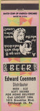 Matchbook Cover - Edward Coennen Distributor Pittsburgh PA