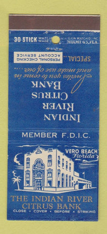 Matchbook Cover - Indian River Citrus Bank Vero Beach FL 30 Stick
