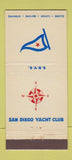 Matchbook Cover - San Diego Yacht Club CA 30 Stick