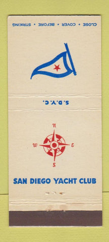Matchbook Cover - San Diego Yacht Club CA 30 Stick