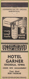 Matchbook Cover - Hotel Gardner Osceola IA