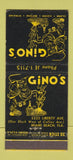 Matchbook Cover - Gino's Miami Beach FL Italian 30 Stick