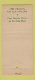 Matchbook Cover - Club Venice Restaurant San Jose CA Italian 30 Stick