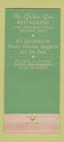 Matchbook Cover - Golden Gate Cocktail Lounge Warren OH WEAR 30 Stick