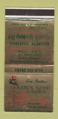 Matchbook Cover - Golden Gate Lanes bowling El Cerrito CA WEAR 30 Strike