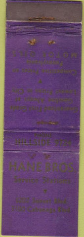 Matchbook Cover - Hanebros service Los Angeles CA Crown gas Pennsylvania Oil
