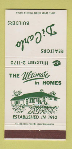 Matchbook Cover - DiCarlo Real Estate Builders 30 Strike