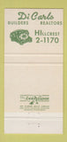 Matchbook Cover - DiCarlo Real Estate Builders 30 Strike