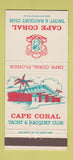 Matchbook Cover - Cape Coral Yacht Racquet Club FL 30 Strike