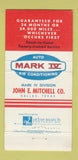 Matchbook Cover - Mark IV Auto Air Conditioning San Francisco CA 30 Strike