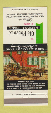 Matchbook Cover - Old Phoenix Bank Brunswick Hinckley Seville OH WEAR 30 Strike