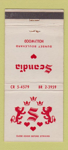 Matchbook Cover - Scandia Restaurant Hollywood CA 30 Strike