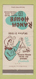 Matchbook Cover - Ranch House Restaurant San Francisco CA cowboy 30 Strike