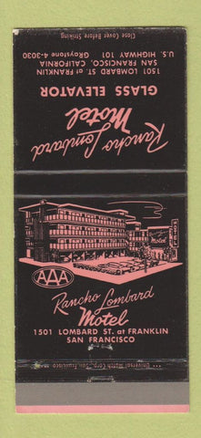 Matchbook Cover - Rancho Lombard Motel San Francisco CA 30 Strike