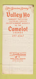 Matchbook Cover - Valley Ho Restaurant San Diego CA 30 Strike