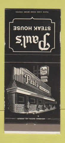 Matchbook Cover - Paul's Steak House Beverly Hills CA 30 Strike