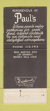 Matchbook Cover - Paul's Steak House Beverly Hills CA 30 Strike