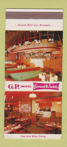 Matchbook Cover - GP Hotel Bismarck ND WEAR 30 Strike