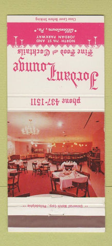 Matchbook Cover - Jordan Lounge Allentown PA restaurant 30 Strike