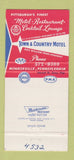 Matchbook Cover - Town & Country Motel Monroeville PA 30 Strike