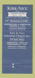 Matchbook Cover - Plymouth Meeting Kirk and Nice Funeral Home PA 30 Strike