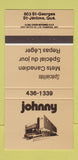 Matchbook Cover - Johnny Restaurant St Jerome QC 30 Strike