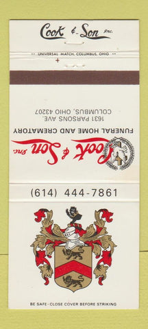 Matchbook Cover - Cook & Son Funeral Home Columbus OH 30 Strike