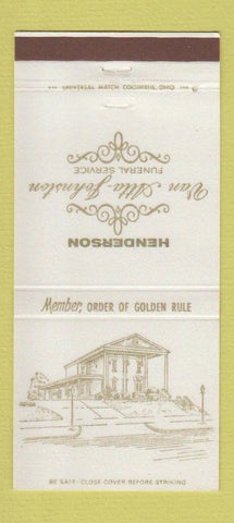 Matchbook Cover - Henderson Van Atta Johnston Funeral Home Newark OH 30 Strike