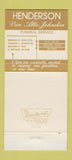 Matchbook Cover - Henderson Van Atta Johnston Funeral Home Newark OH 30 Strike