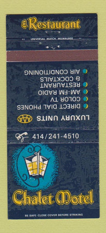 Matchbook Cover - Chalet Motel Restaurant Mequon WI 30 Strike