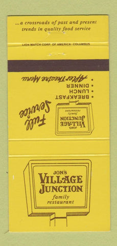 Matchbook Cover - Jon's Village Junction Restaurant Columbus OH 30 Strike