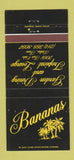 Matchbook Cover - Bananas Restaurant Dallas TX 30 Strike