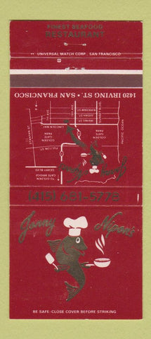 Matchbook Cover - Jonny Nipon's Seafood Restaurant San Francisco CA 30 Strike