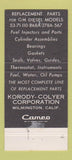Matchbook Cover - ANS Engines KC Casey Golden Meadows LA 30 Strike