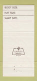 Matchbook Cover - Cutter Bill Western Clothes Dallas Houston TX #1 30 Strike