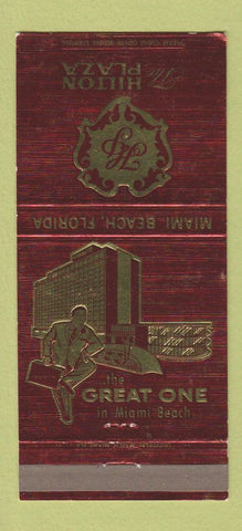 Matchbook Cover - Hilton Plaza Hotel Miami Beach FL WEAR 30 Strike