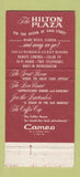 Matchbook Cover - Hilton Plaza Hotel Miami Beach FL WEAR 30 Strike
