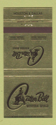 Matchbook Cover - Cutter Bill Western Clothes Dallas Houston TX #2 30 Strike