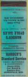 Matchbook Cover - Harder's Motorcyles BSA Triumph Ariel Janesville WA WORN