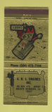 Matchbook Cover - ANS Engines KC Casey Golden Meadows LA GM Diesel 30 Strike