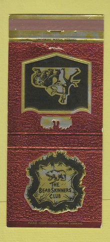 Matchbook Cover - The Bear Skinners Club Holiday Inn Memphis TN 30 Strike