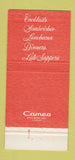 Matchbook Cover Valley Forge Tavern King of Prussia PA Johnny Kamuca's 30 Strike