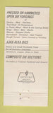 Matchbook Cover - Ajax Allegheny Ludlum Casting Ferndale MI 30 Strike