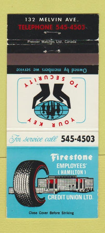 Matchbook Cover - Firestone Credit Union Hamilton ON 30 Strike