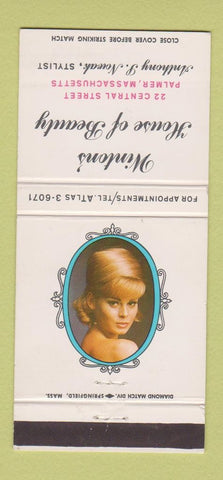 Matchbook Cover - Winton's House of Beauty Palmer MA girlie 30 Strike