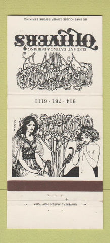 Matchbook Cover - Oliver's Restaurant White Plains NY Girlie 30 Strike