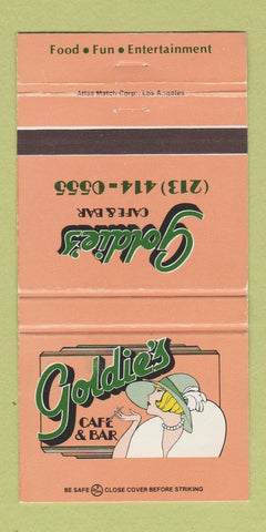 Matchbook Cover - Goldie's Cafe Bar El Segundo CA girlie 30 Strike