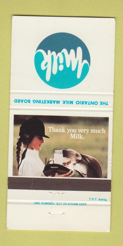 Matchbook Cover - Milk Ontario ON Milk Marketing Board girlie 30 Strike