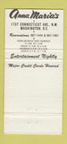 Matchbook Cover - Anna Maria's Washington DC girlie 30 Strike